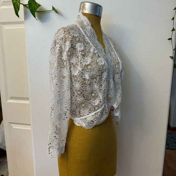R&M Richards Women's Open Front Lace Bolero - Picture 5 of 9